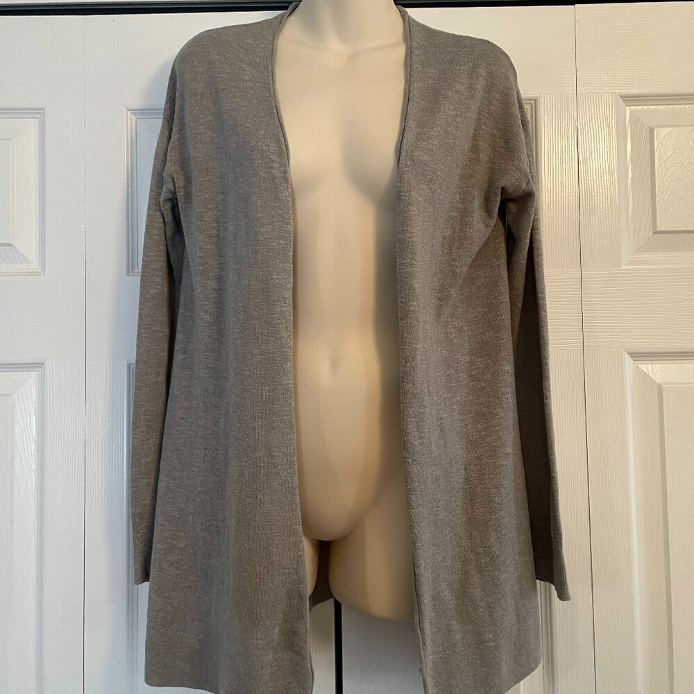 GAP Long Cardigan Open Front Soft Gray